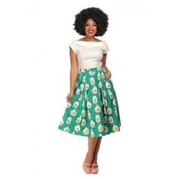 Modcloth Green Terrarium Print Midi Skirt - Picture 3 of 7